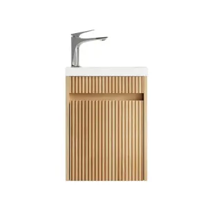 Otti Mini Ensuite Vanity 400mm Woodland Oak Fluted Vanity (with Basin) by Otti, a Vanities for sale on Style Sourcebook