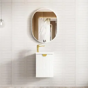 Otti Mini Ensuite Vanity 400mm Matte White Fluted Vanity (with Basin) by Otti, a Vanities for sale on Style Sourcebook