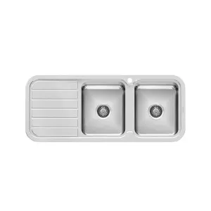 Phoenix 1000 Series Double Right Hand Bowl Sink With Drainer And Taphole by PHOENIX, a Bathroom Fixtures for sale on Style Sourcebook
