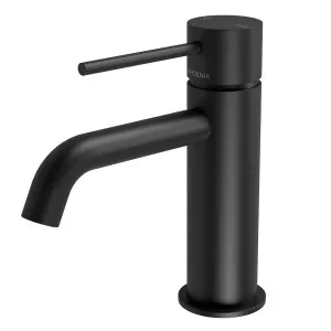 Phoenix Vivid Slimline Basin Mixer Curved Outlet Matte Black by PHOENIX, a Bathroom Taps & Mixers for sale on Style Sourcebook