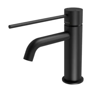 Phoenix Vivid Slimline Basin Mixer Curved Outlet With Extended Lever Matte Black by PHOENIX, a Bathroom Taps & Mixers for sale on Style Sourcebook