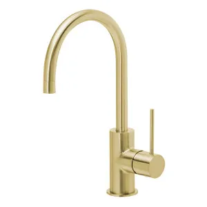 Phoenix Vivid Slimline Gooseneck Sink Mixer 160mm Brushed Gold by PHOENIX, a Kitchen Taps & Mixers for sale on Style Sourcebook