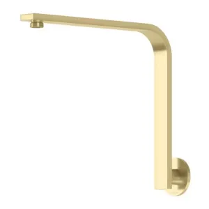 Phoenix Vivid Slimline High-Rise Shower Arm Round Plate Brushed Gold by PHOENIX, a Shower Heads & Mixers for sale on Style Sourcebook