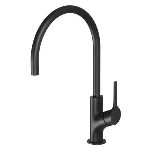 Phoenix Vivid Slimline Oval Gooseneck Sink Mixer 220mm Matte Black by PHOENIX, a Kitchen Taps & Mixers for sale on Style Sourcebook