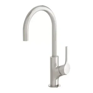 Phoenix Vivid Slimline Oval Sink Mixer 160mm Gooseneck Brushed Nickel by PHOENIX, a Kitchen Taps & Mixers for sale on Style Sourcebook