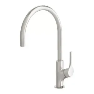 Phoenix Vivid Slimline Oval Sink Mixer 220mm Gooseneck Brushed Nickel by PHOENIX, a Kitchen Taps & Mixers for sale on Style Sourcebook