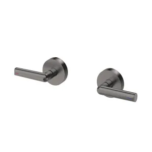 Phoenix Vivid Slimline Plus Lever Wall Top Assemblies 15mm Extended Spindles Brushed Carbon by PHOENIX, a Bathroom Taps & Mixers for sale on Style Sourcebook