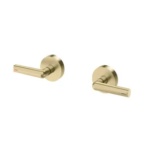 Phoenix Vivid Slimline Plus Lever Wall Top Assemblies 15mm Extended Spindles Brushed Gold by PHOENIX, a Bathroom Taps & Mixers for sale on Style Sourcebook