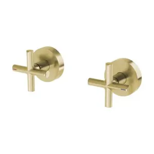 Phoenix Vivid Slimline Plus Wall Top Assemblies 15mm Extended Spindles Brushed Gold by PHOENIX, a Bathroom Taps & Mixers for sale on Style Sourcebook