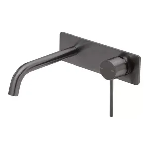 Phoenix Vivid Slimline Switchmix Wall Basin / Bath Mixer Set 180mm Fit-Off Kit Brushed Carbon by PHOENIX, a Bathroom Taps & Mixers for sale on Style Sourcebook