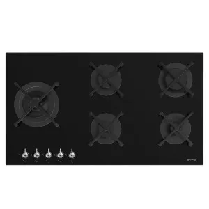 Smeg Classic 5 Burner Gas Cooktop Black Glass 90cm by Smeg, a Cooktops for sale on Style Sourcebook