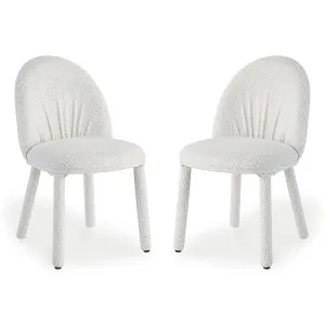 Joren Boucle Arched Dining Chair Set of 2 in Cream by Luxo Furniture, a Dining Chairs for sale on Style Sourcebook