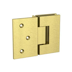 Boston Wall to Glass Hinge with 180 Degree Type Mounting Plate - Brushed Brass by Estelle, a Bathroom Fixtures for sale on Style Sourcebook