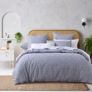 Vintage Design Brooklyn Linen Cotton Blue/White Quilt Cover Set by null, a Quilt Covers for sale on Style Sourcebook