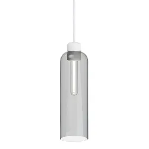 Lighting Republic Parlour Lite Elong Glass Pendant with Textured White Suspension Smoke by Lighting Republic, a Pendant Lighting for sale on Style Sourcebook