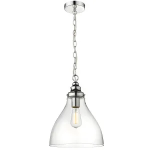 Keys Classic Glass Pendant with Chrome Accents Small by Lighting Inspirations, a Pendant Lighting for sale on Style Sourcebook