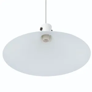 Nordlux Dorina Wide Metal Cone Pendant with Wood Accent White by Nordlux, a Pendant Lighting for sale on Style Sourcebook