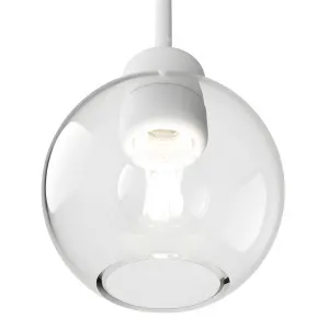 Lighting Republic Parlour Lite Sphere Glass Pendant with Textured White Suspension Clear by Lighting Republic, a Pendant Lighting for sale on Style Sourcebook