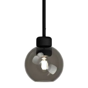 Lighting Republic Parlour Lite Sphere Glass Pendant with Textured Black Suspension Smoke by Lighting Republic, a Pendant Lighting for sale on Style Sourcebook