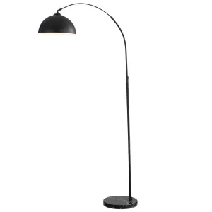 Oriel Lighting Marmo Wide Dome Shade Arc Floor Lamp with Luxe Marble Base Black by Oriel Lighting, a Floor Lamps for sale on Style Sourcebook