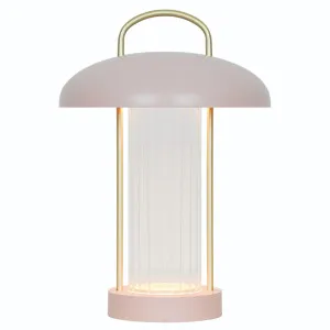 Nordlux Mirano Portable Grooved LED Table Lamp with USB-C Charging Dusty Rose by Nordlux, a Table & Bedside Lamps for sale on Style Sourcebook