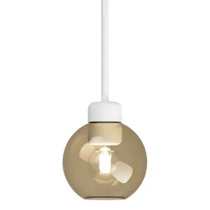 Lighting Republic Parlour Lite Sphere Glass Pendant with Textured White Suspension Amber by Lighting Republic, a Pendant Lighting for sale on Style Sourcebook