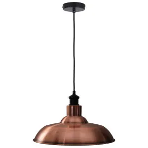 Oriel Lighting Slater Classic Metal Pendant with Wide Industrial Shade Copper by Oriel Lighting, a Pendant Lighting for sale on Style Sourcebook