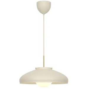 Nordlux Latif Shallow Dome Metal Pendant with Brass Accents - Beige by Nordlux, a Lighting for sale on Style Sourcebook