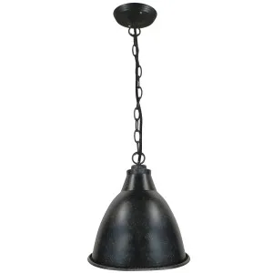 Riverside Classic Industrial Metal Dome Pendant - Antique Black by Lighting Inspirations, a Lighting for sale on Style Sourcebook