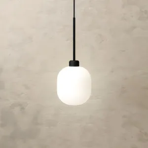 Lighting Republic Parlour Lite Curve Glass Pendant with Textured Black Suspension - Opal by Lighting Republic, a Lighting for sale on Style Sourcebook