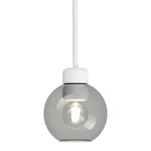 Lighting Republic Parlour Lite Sphere Glass Pendant with Textured White Suspension - Smoke by Lighting Republic, a Lighting for sale on Style Sourcebook