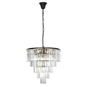 Celestial 5 Tier Cascading Crystal Pendant Black by Lighting Inspirations, a Chandeliers for sale on Style Sourcebook