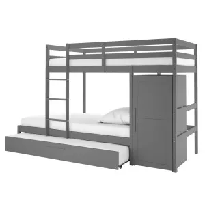 Aron Single Storage Bunk Bed with Trundle in Grey by Luxo Furniture, a Kids Beds & Bunks for sale on Style Sourcebook