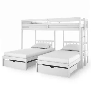Aristos Triple Bunk Bed with Drawers in White by Luxo Furniture, a Kids Beds & Bunks for sale on Style Sourcebook