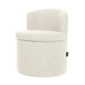Sorra Boucle Swivel Storage Accent Chair in Cream White by Luxo Furniture, a Chairs for sale on Style Sourcebook
