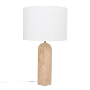 Travis Travertine Table Lamp Natural by James Lane, a Lighting for sale on Style Sourcebook