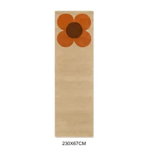Orla Kiely Flower Placement Pumpkin - Ecru 158203 Runner by Orla Kiely, a Contemporary Rugs for sale on Style Sourcebook