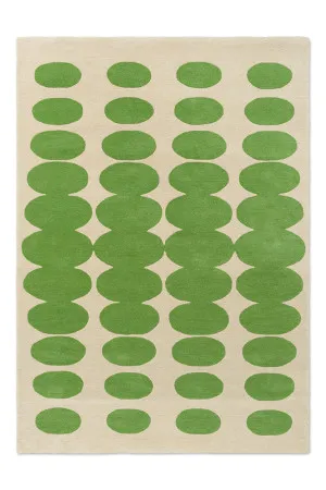 Orla Kiely Optical Oval Green - Cream 157707 by Orla Kiely, a Contemporary Rugs for sale on Style Sourcebook