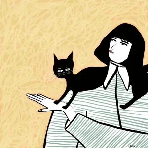 Girl And Cat by Gioia Wall Art, a Prints for sale on Style Sourcebook