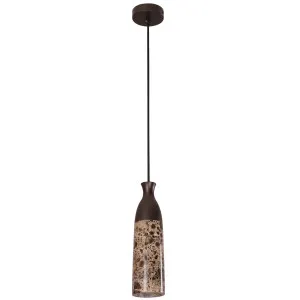 CLA Marmol Slim Marble Cylinder Pendant with Textured Iron Accents Brown Marble with Bronze Accent by Compact Lamps Australia, a Pendant Lighting for sale on Style Sourcebook