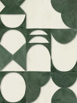 Structured Greens and Geometric Calm by ARTHOUSEco, a Prints for sale on Style Sourcebook
