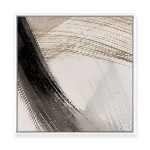 Soft Lines Crossing Dark Depths | Framed Canvas by ARTHOUSEco, a Painted Canvases for sale on Style Sourcebook