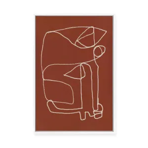Line Art Abstract Terracotta I | Framed Canvas by ARTHOUSEco, a Painted Canvases for sale on Style Sourcebook