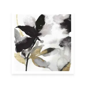 Black Petals Gold Leaves I by ARTHOUSEco Luxe, a Prints for sale on Style Sourcebook