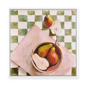 Pears in a Bowl | Framed Canvas by Hayley Michelle, a Painted Canvases for sale on Style Sourcebook