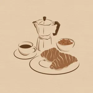 Two Croissants by Mandy Tea Design, a Prints for sale on Style Sourcebook