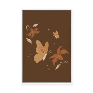 Butterflies and Flowers II | Framed Canvas by Mandy Tea Design, a Painted Canvases for sale on Style Sourcebook