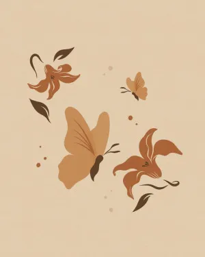 Butterflies and Flowers I by Mandy Tea Design, a Prints for sale on Style Sourcebook