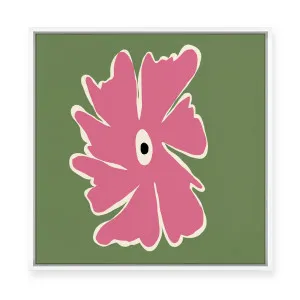 Pink and Green Bold Flower | Framed Canvas by Miho Art Studio, a Painted Canvases for sale on Style Sourcebook