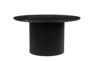 Paloma Marble Coffee Table Mango Wood Black Marquina Marble 85 cm by James Lane, a Coffee Table for sale on Style Sourcebook